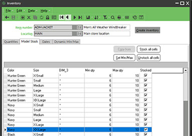 CounterPoint Invertory Management Screen