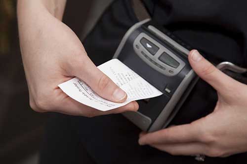 Bluetooth Printer printing a receipt